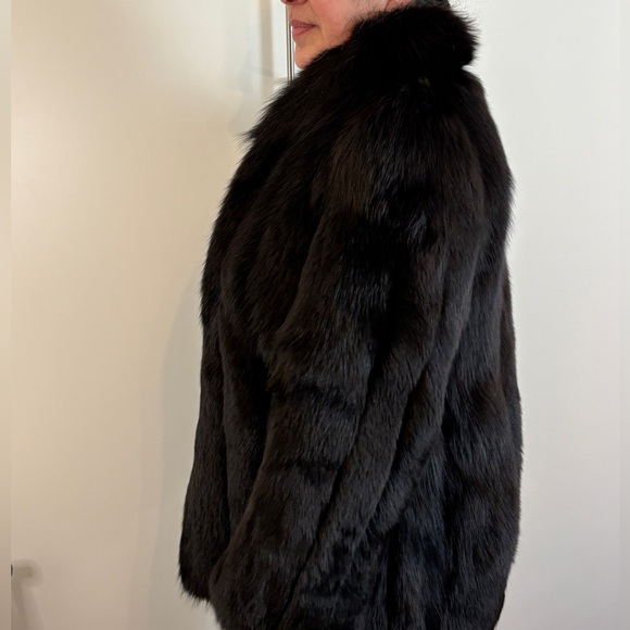 Vintage Real Black Fox Fur Jacket | The Evans Collection | Luxury Full Pelt Coat - Picture 13 of 16